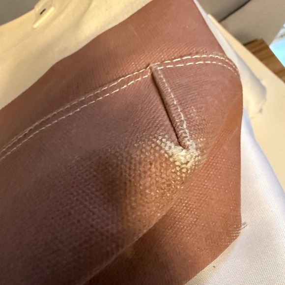 L.L. Bean Two-Tone Canvas Boat and Tote in Cream and Tan - Picture 5 of 11